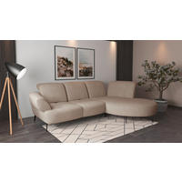 ECKSOFA in Mikrofaser Beige  313/208 cm  - Beige/Schwarz, MODERN, Textil/Metall (313/208cm) - Sit & More