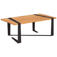 COUCHTISCH Eiche massiv 110/60/41 cm rechteckig Naturfarben, Schwarz  - Schwarz/Naturfarben, Natur, Holz/Metall (110/60/41cm) - Livetastic