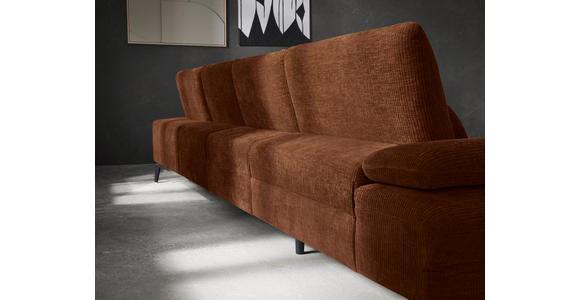 WOHNLANDSCHAFT in Webstoff Rostfarben  - Rostfarben/Schwarz, Design, Textil/Metall (157/354/208cm) - Dieter Knoll