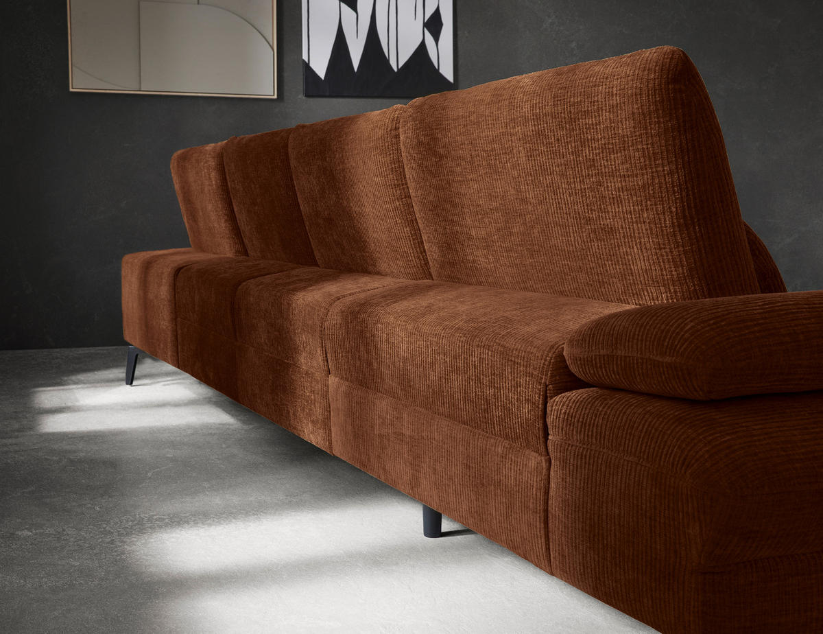 WOHNLANDSCHAFT in Webstoff Rostfarben  - Rostfarben/Schwarz, Design, Textil/Metall (157/354/208cm) - Dieter Knoll