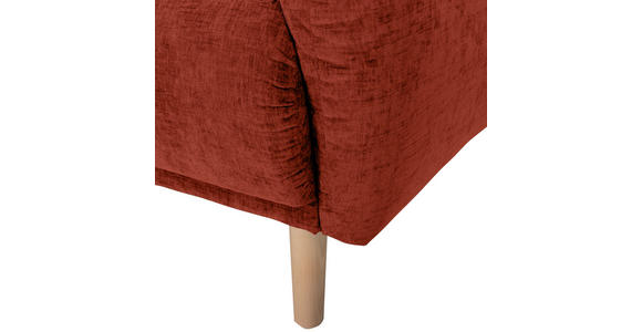 ECKSOFA Rostfarben Flachgewebe - Rostfarben/Buchefarben, KONVENTIONELL, Holz/Textil (144/230cm) - Carryhome