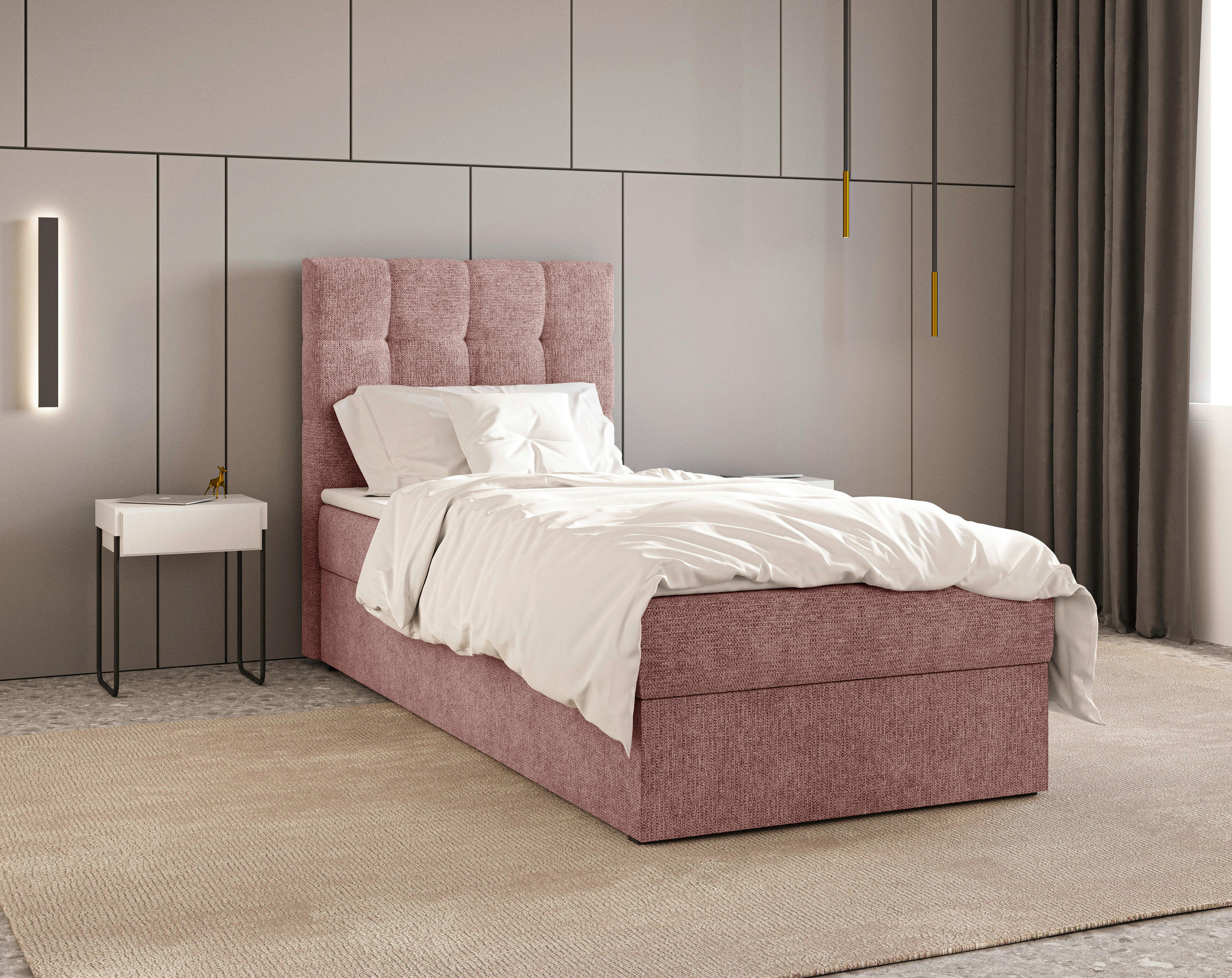 BOXBETT 90/200 cm,  in Kupferfarben, Bettkasten, Topper,  - Schwarz/Kupferfarben, MODERN, Holz/Kunststoff (90/200cm) - MID.YOU