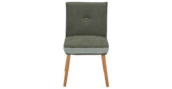 STUHL  in Webstoff, Mikrofaser Holz, Textil  - Eichefarben/Grün, Design, Holz/Textil (49/86/67cm) - Linea Natura