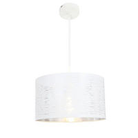HÄNGELEUCHTE 38/120 cm   - Chromfarben/Weiß, Design, Kunststoff/Metall (38/120cm) - Globo