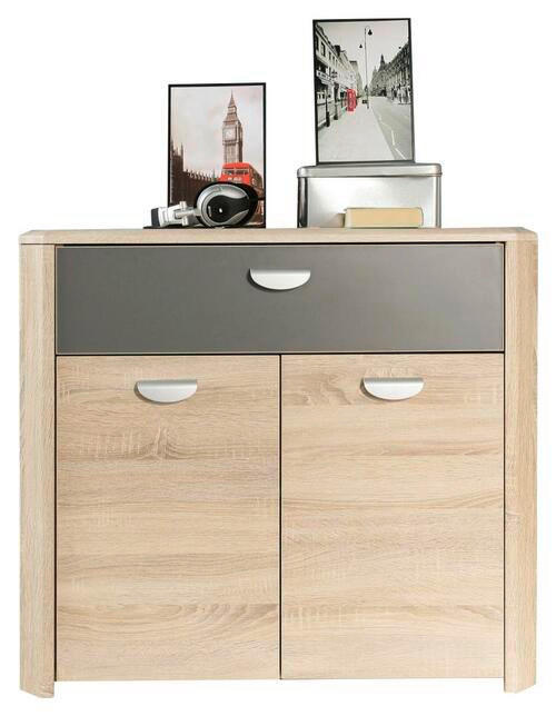 KOMMODE 94/82/41 cm  in Anthrazit, Sonoma Eiche  - Anthrazit/Alufarben, Basics, Holzwerkstoff (94/82/41cm) - Carryhome