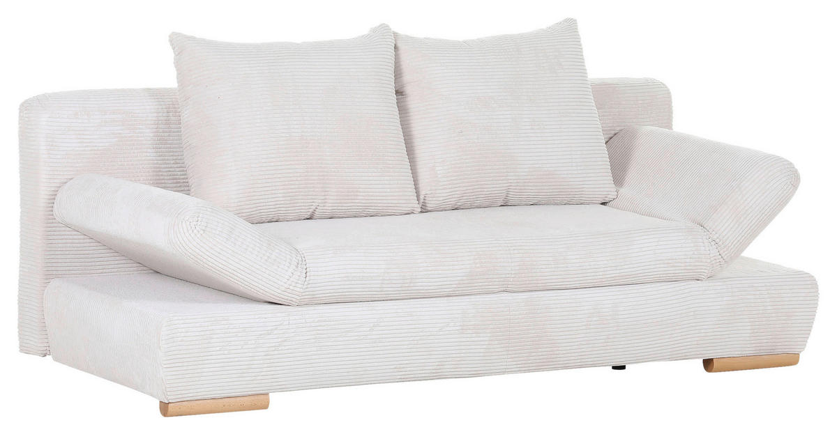 SCHLAFSOFA Cord Beige  - Beige/Naturfarben, KONVENTIONELL, Holz/Textil (200/75/92cm) - home24