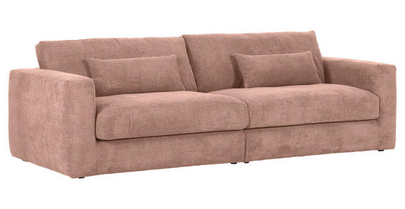 BIGSOFA Cord Altrosa - Schwarz/Altrosa, KONVENTIONELL, Kunststoff/Textil (260/66/115cm) - Carryhome