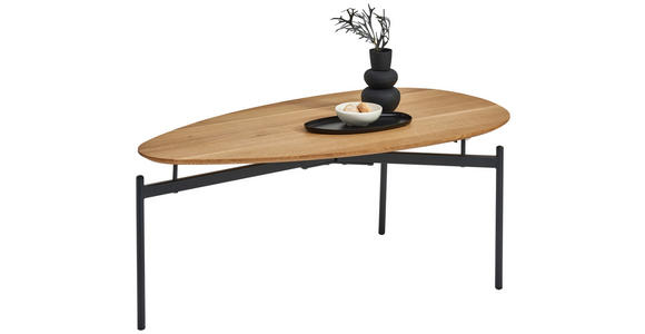 COUCHTISCH in Holz 110/60/42 cm  - Eichefarben/Schwarz, Design, Holz/Metall (110/60/42cm) - Novel