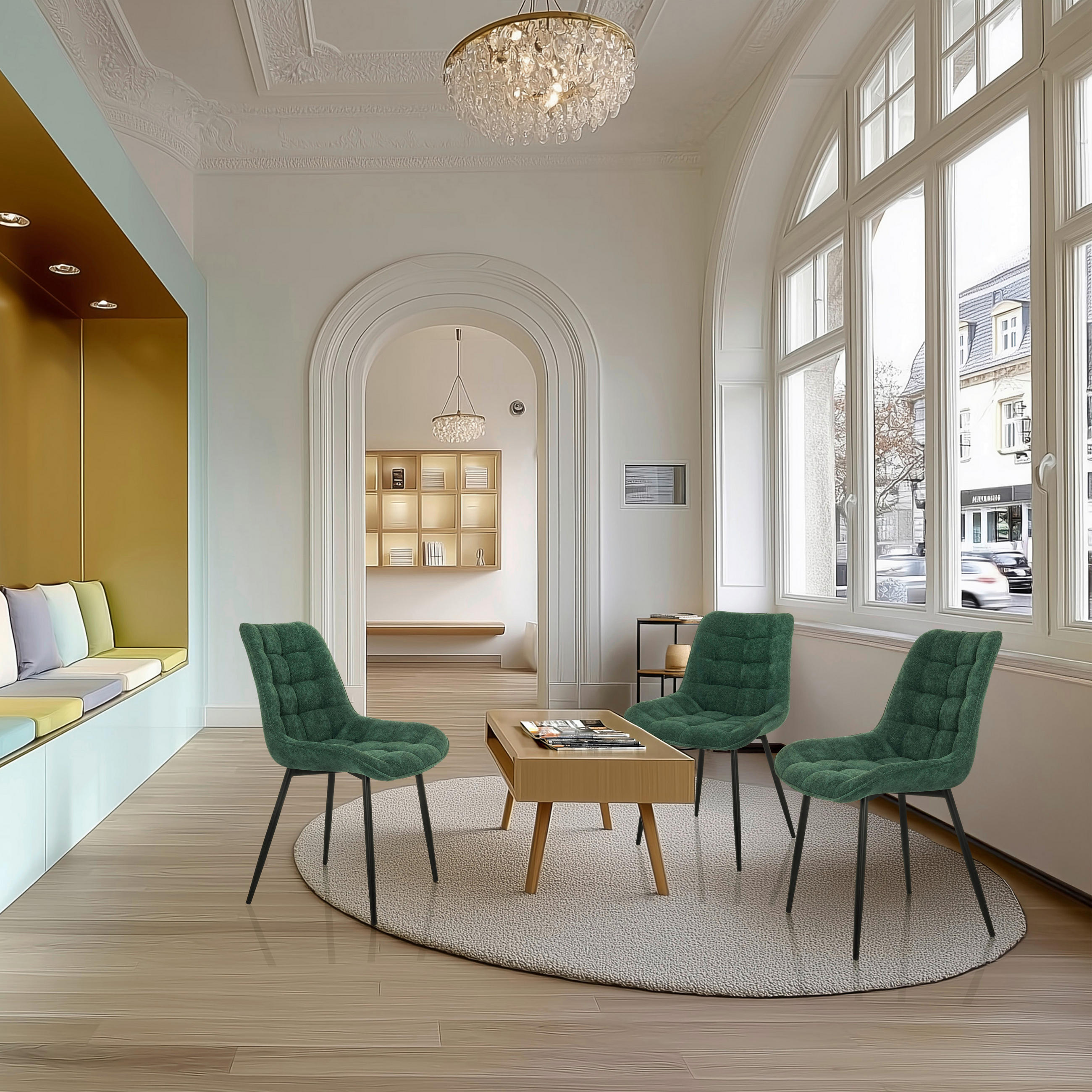 STUHL  in Textil  - Petrol/Schwarz, MODERN, Kunststoff/Textil (55/88/61cm) - MID.YOU