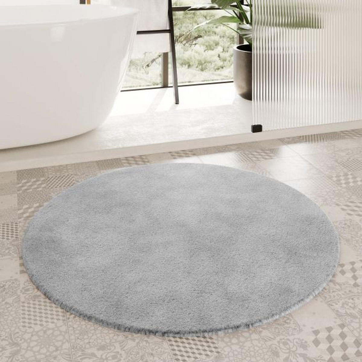BADTEPPICH Grau 90 cm  - Grau, Basics, Kunststoff/Textil (90cm) - WECON HOME