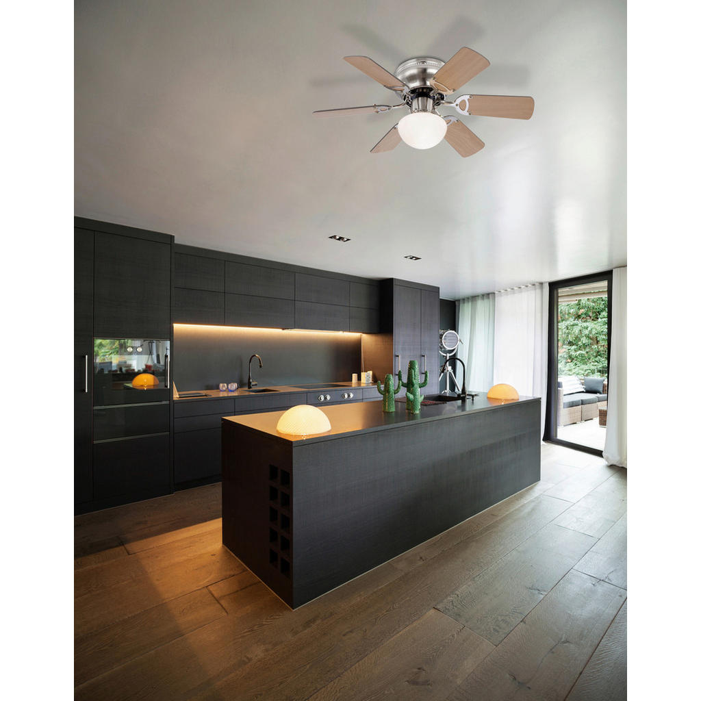 Deckenventilator Ugo Buchefarben 6 Holzflügel