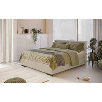 BOXBETT 180/200 cm  in Creme  - Creme/Schwarz, KONVENTIONELL, Holzwerkstoff/Textil (180/200cm) - MID.YOU