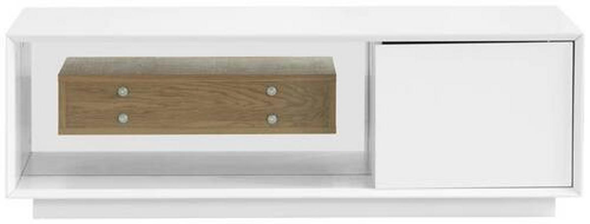Couchtisch Hasti in Holz, Holzwerkstoff  - Weiss/Eichefarben, Design, Holz/Holzwerkstoff (120/40/60cm) - MID.YOU