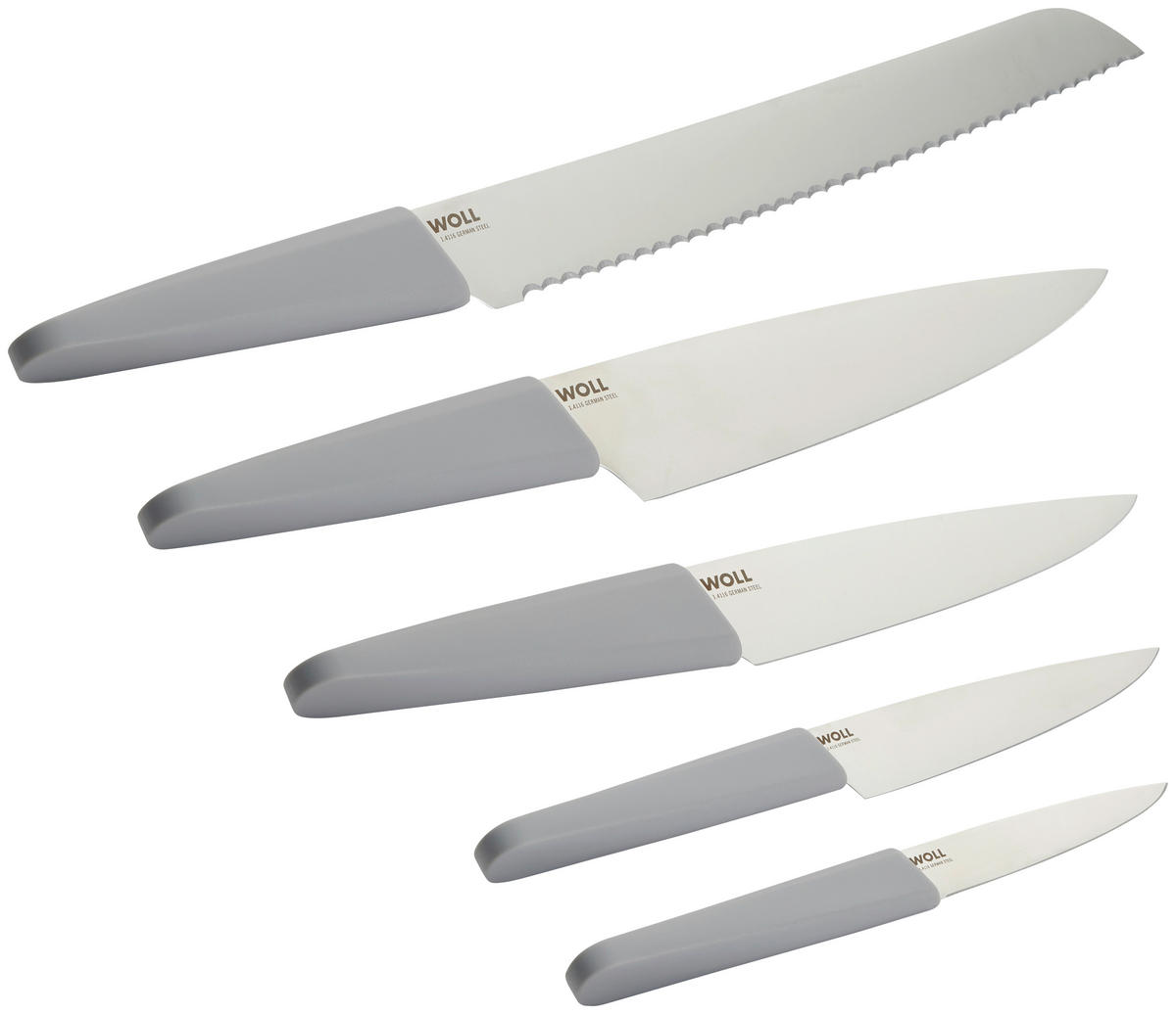 MESSERSET Cutting Edge 5-teilig  - Grau, Basics (36,8/17,6/32,7cm) - WOLL