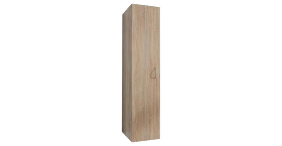 SCHRANK in Eichefarben - Eichefarben/Alufarben, KONVENTIONELL, Holzwerkstoff/Kunststoff (40/185/40cm) - Xora