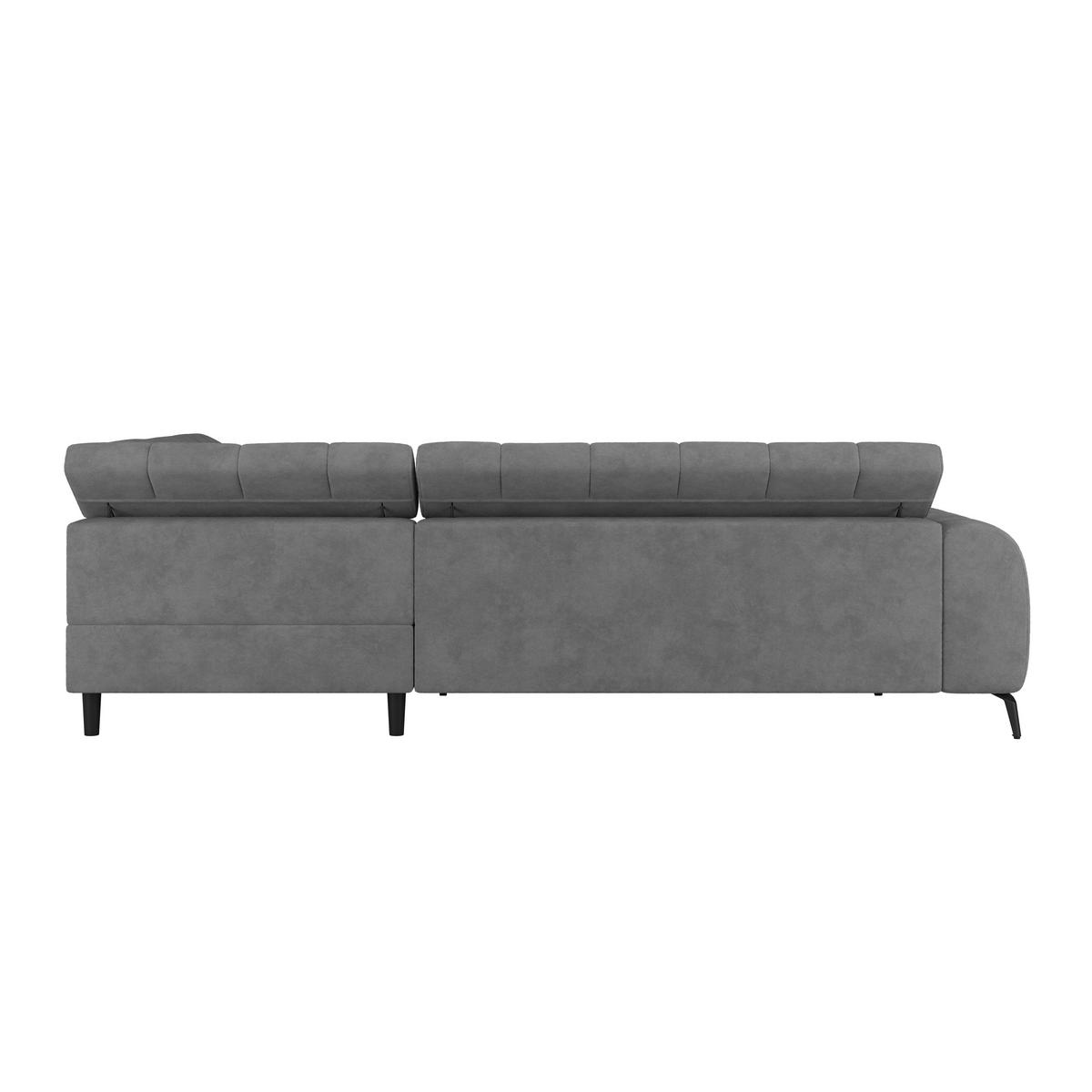 ECKSOFA Graublau Bettkasten, Rücken echt, Kopfteilverstellung  - Graublau/Schwarz, Trend, Kunststoff/Textil (261/203cm) - Livetastic
