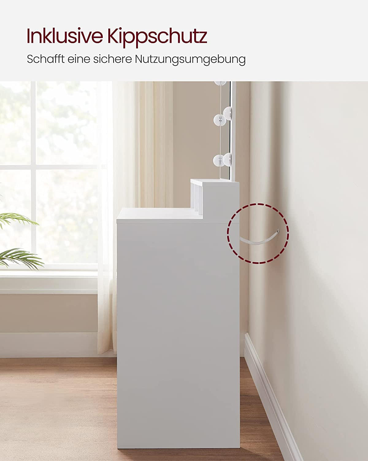 SCHMINKTISCH Weiß  - Weiß, Trend, Glas/Holzwerkstoff (80/40/145cm) - Boxxx