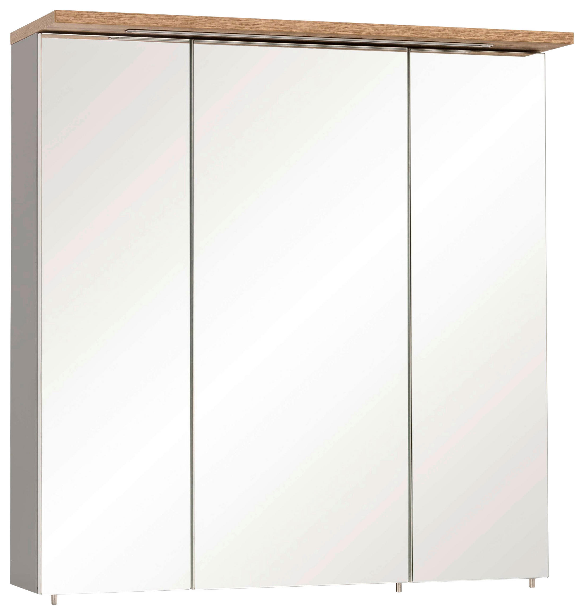 SPIEGELSCHRANK 70,4/72,3/23,7 cm  - Platinfarben/Eichefarben, MODERN, Glas/Holzwerkstoff (70,4/72,3/23,7cm) - Stylife