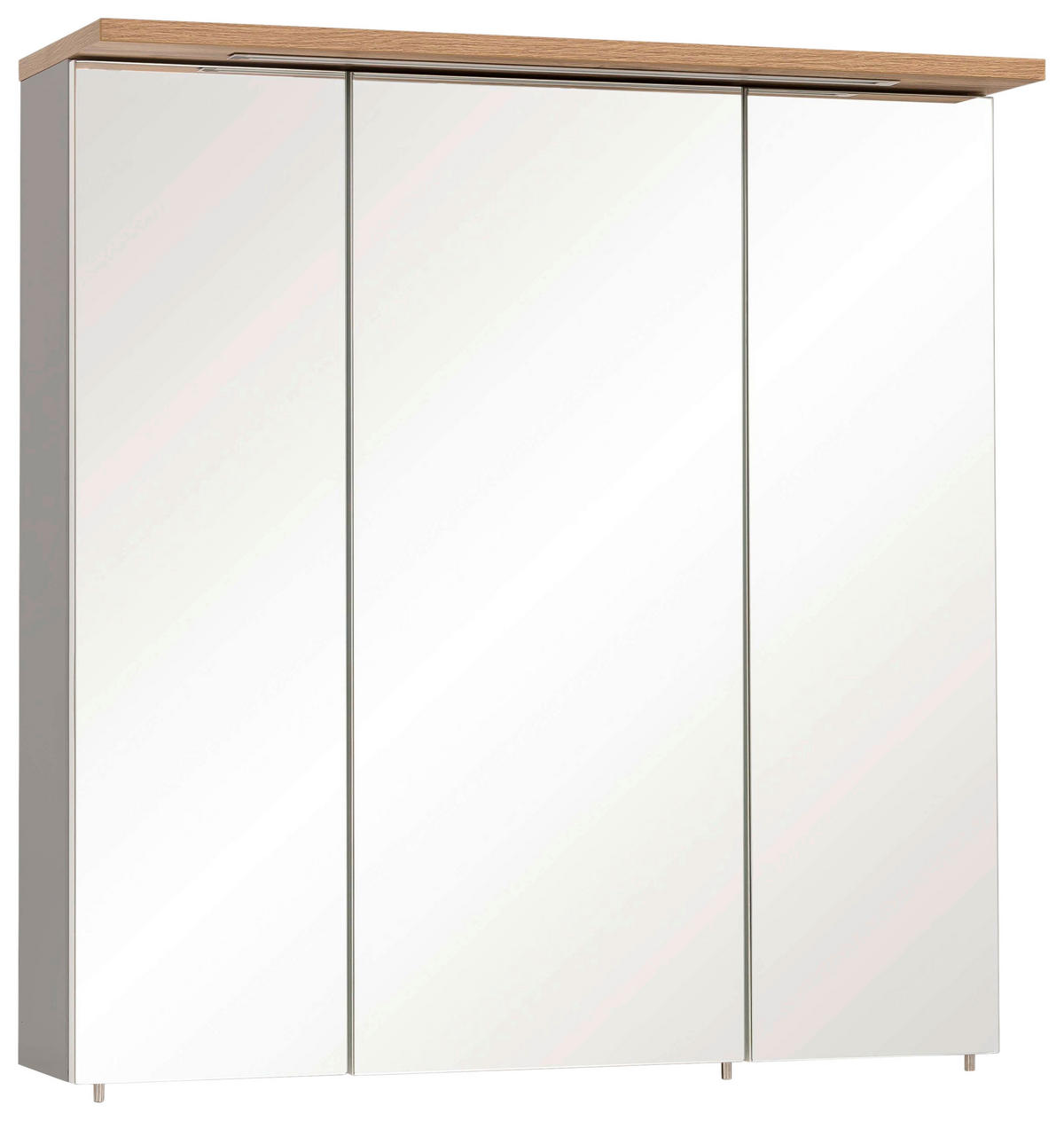 SPIEGELSCHRANK 70,4/72,3/23,7 cm  - Platinfarben/Eichefarben, MODERN, Glas/Holzwerkstoff (70,4/72,3/23,7cm) - Stylife