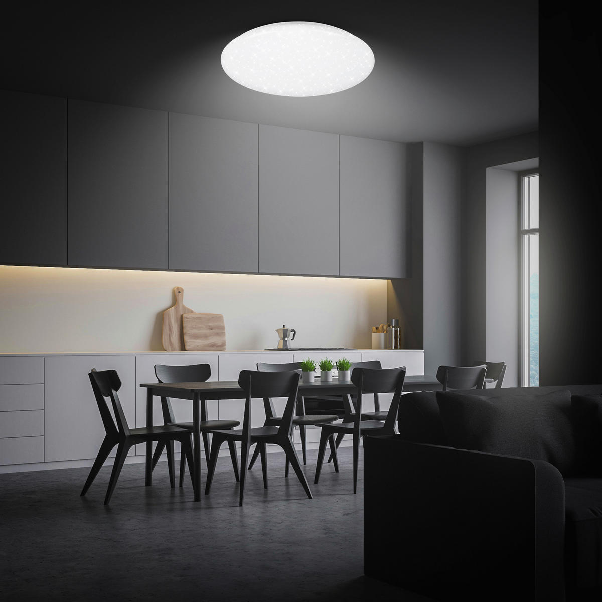 STROPNA LED-SVETILKA  VERB /8000 lm/3000-6500 K// - bela, Basics, kovina/umetna masa (56/8,5cm)