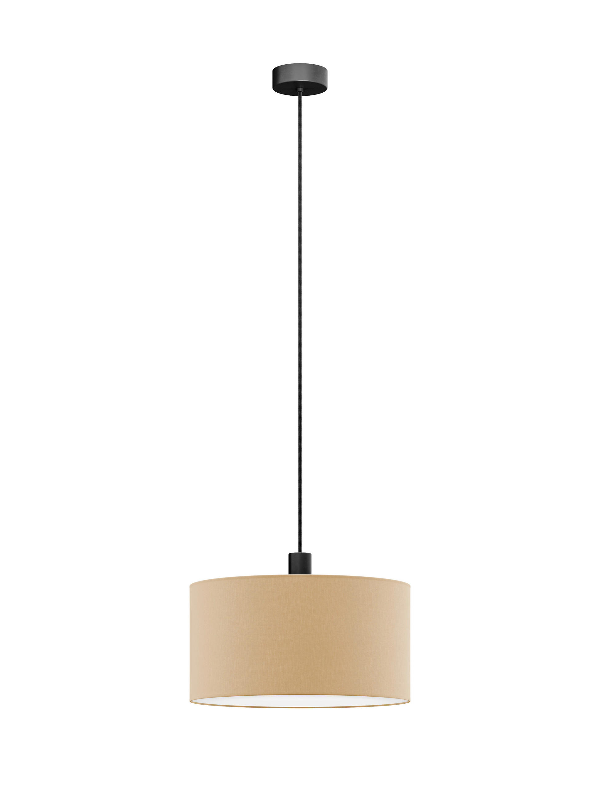 FÜGGŐLÁMPA 50/130 cm  - homokszínű, Basics, műanyag/textil (50/130cm)