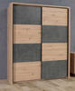 SCHWEBETÜRENSCHRANK 2-türig Dunkelgrau, Eiche Artisan  - Dunkelgrau/Eiche Artisan, Design, Holzwerkstoff/Kunststoff (170/210/61cm) - Carryhome