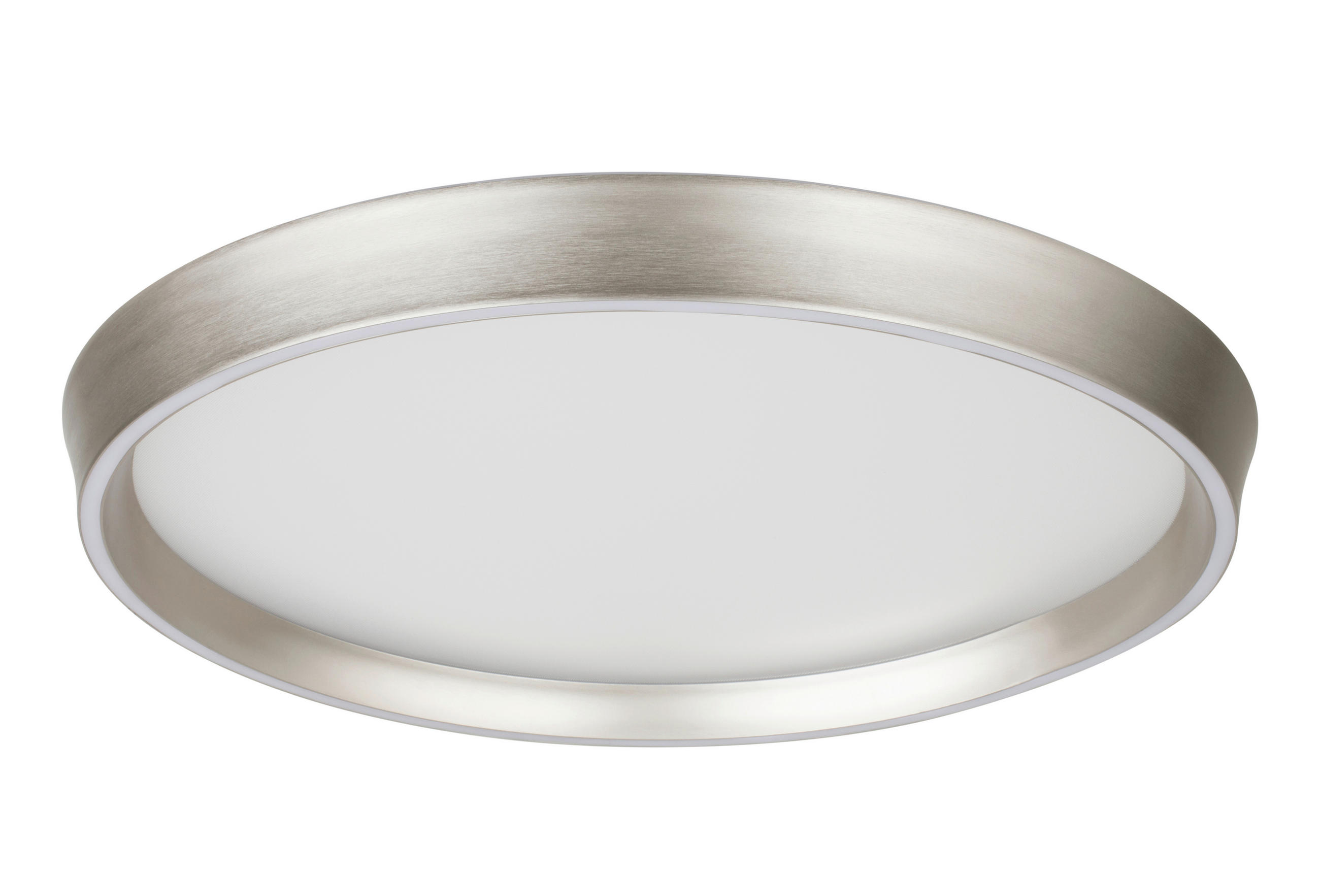 LED-DECKENLEUCHTE 49/8 cm  - Weiß/Nickelfarben, Design, Kunststoff/Metall (49/8cm) - Dieter Knoll