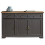 SIDEBOARD Eiche Artisan Befestigungsmaterial  - Graphitfarben/Eiche Artisan, ROMANTIK / LANDHAUS, Holzwerkstoff/Metall (166/102/48cm) - Hom`in