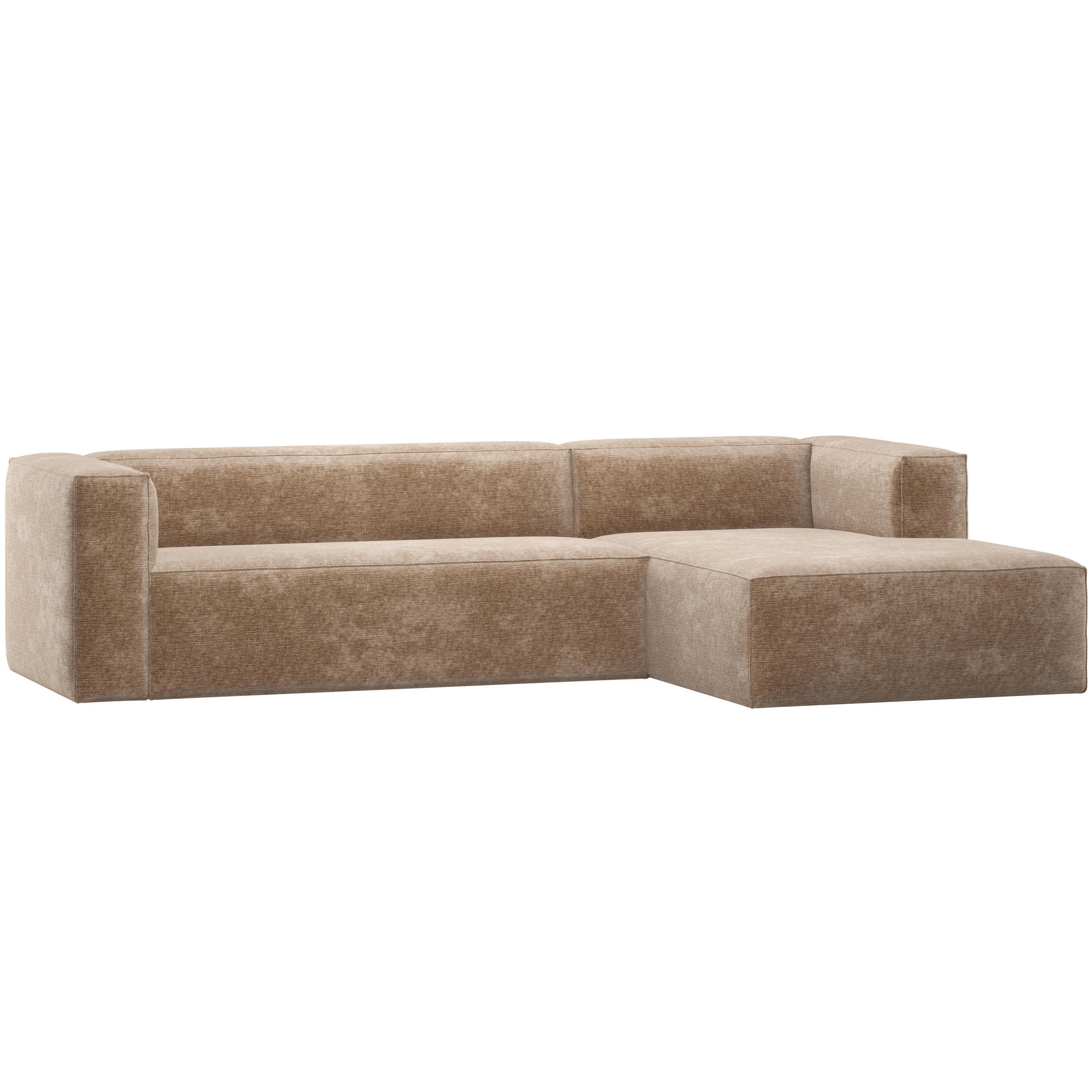 ECKSOFA Bean Taupe Chenille, Samt  - Taupe/Schwarz, MODERN, Kunststoff/Textil (305/175cm) - Livetastic