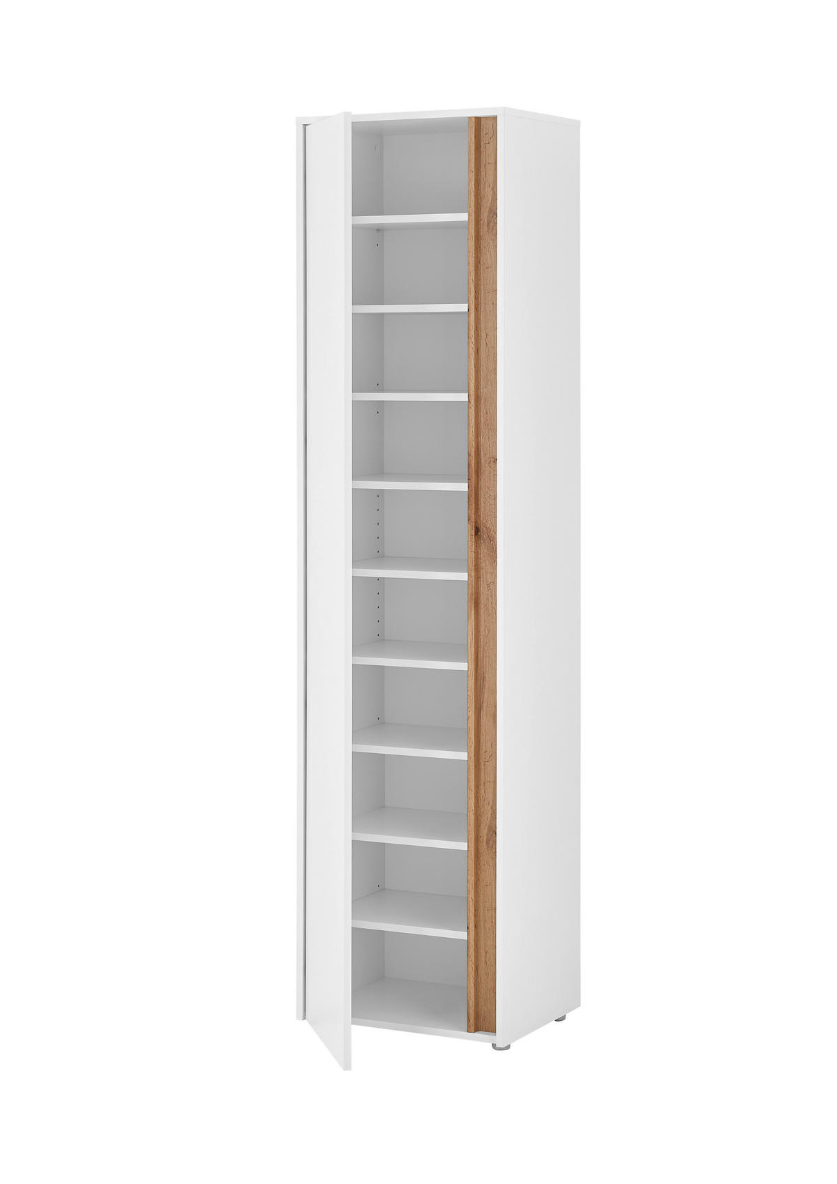 GARDEROBENSCHRANK  in 50/200/40 cm  - Eiche Wotan/Schwarz, Design, Holzwerkstoff/Kunststoff (50/200/40cm) - Modante