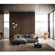 ECKSOFA in Flachgewebe Graubraun  185/264 cm  - Graubraun/Schwarz, Design, Kunststoff/Textil (185/264cm) - Emilio Belluti