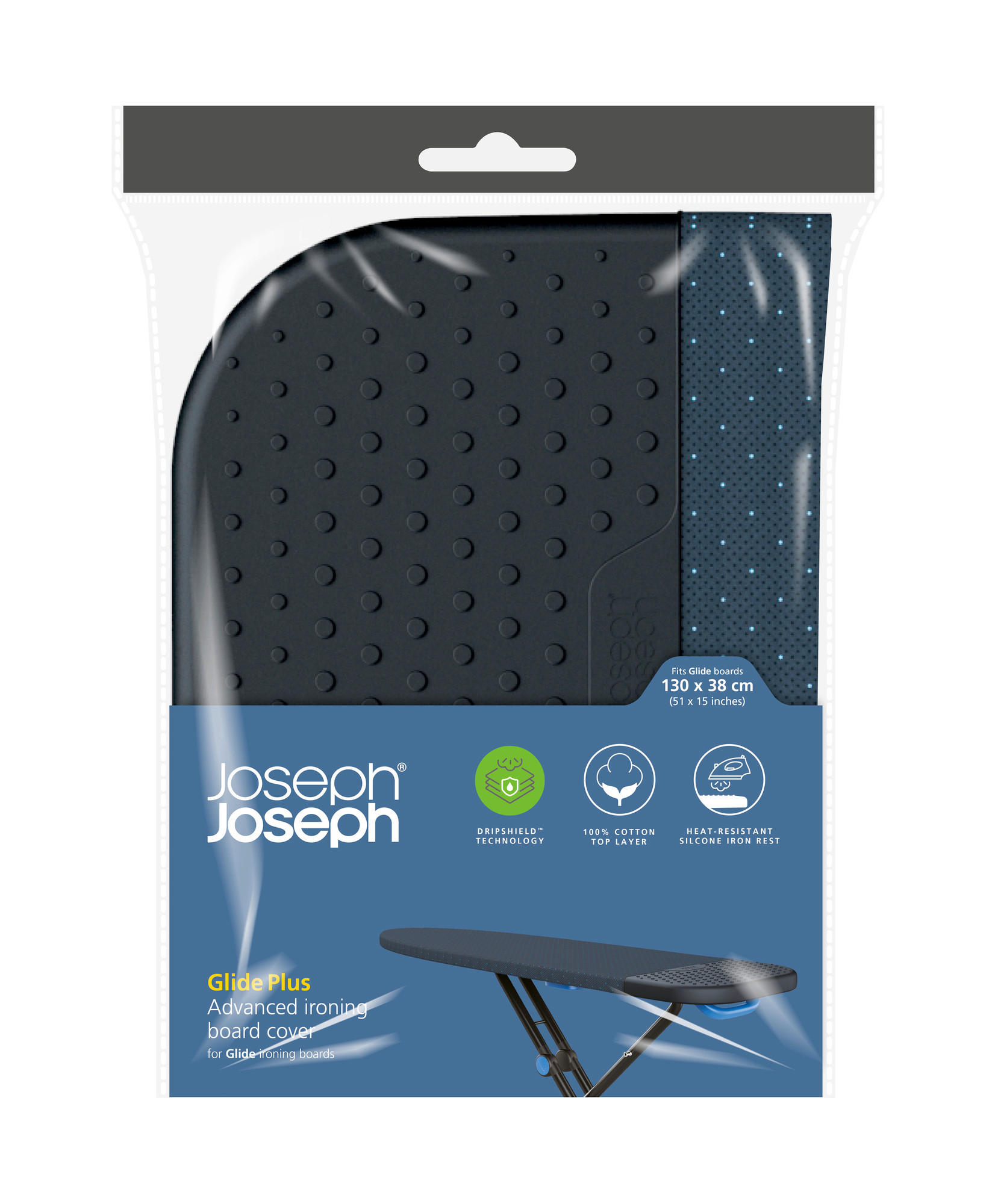 PREVLEKA ZA LIKALNO DESKO - temno modra, Basics, tekstil (38/130cm) - Joseph Joseph