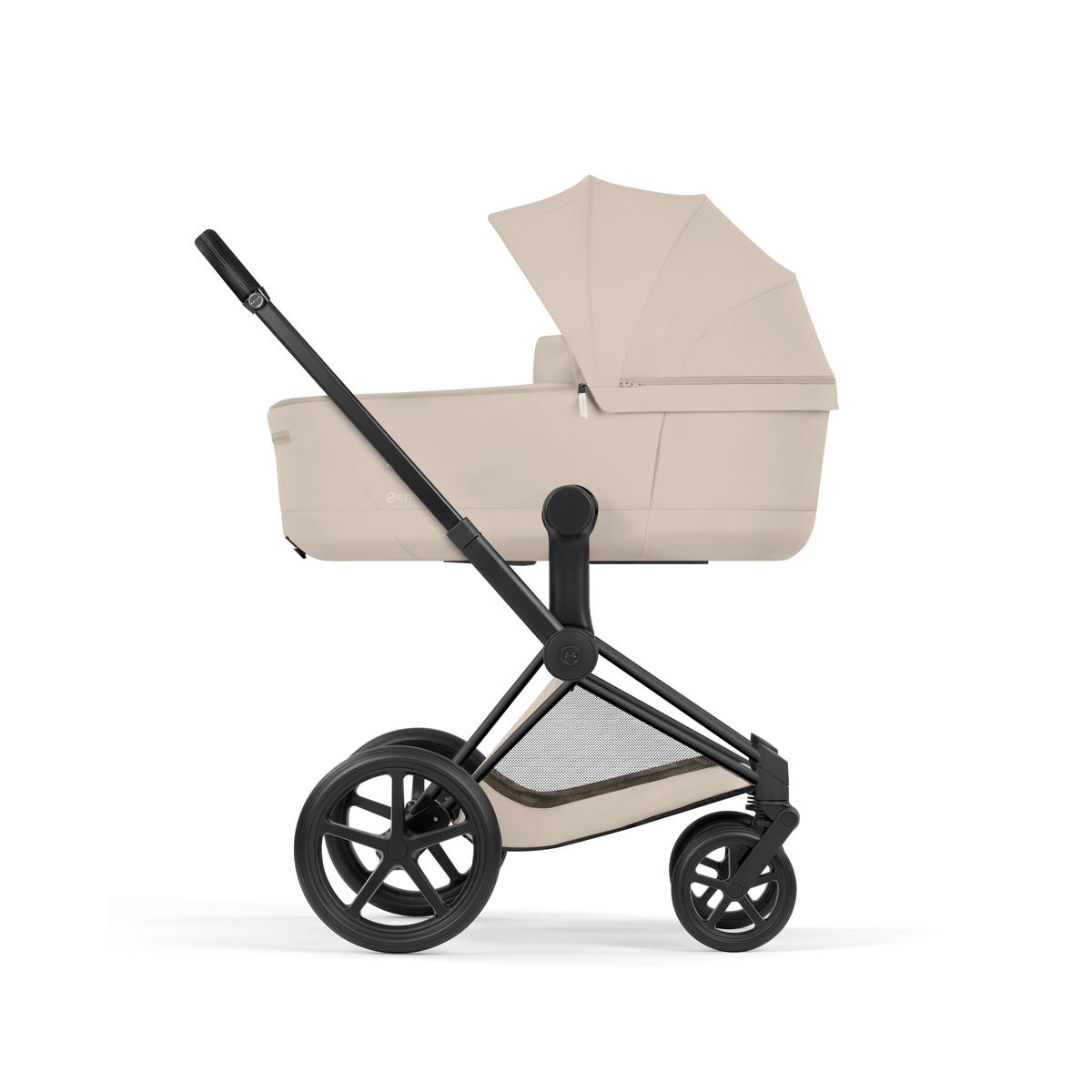 KOMBIKINDERWAGEN  PRIAM Comfort Matt Black  Cozy Beige  - Beige/Schwarz, Basics, Kunststoff/Textil (83-92/60cm) - cybex PLATINUM