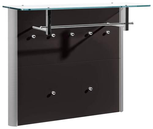 GARDEROBENPANEEL  in 96/78/33 cm  - Schwarz/Alufarben, Design, Glas/Holzwerkstoff (96/78/33cm) - Moderano