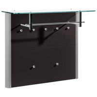 GARDEROBENPANEEL  in 96/78/33 cm  - Schwarz/Alufarben, Design, Glas/Holzwerkstoff (96/78/33cm) - Moderano