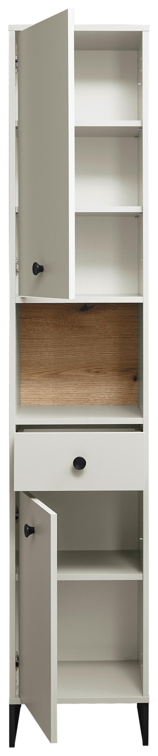 HOCHSCHRANK 38/195/32 cm  - Kaschmir/Eichefarben, MODERN, Holzwerkstoff/Kunststoff (38/195/32cm) - MID.YOU