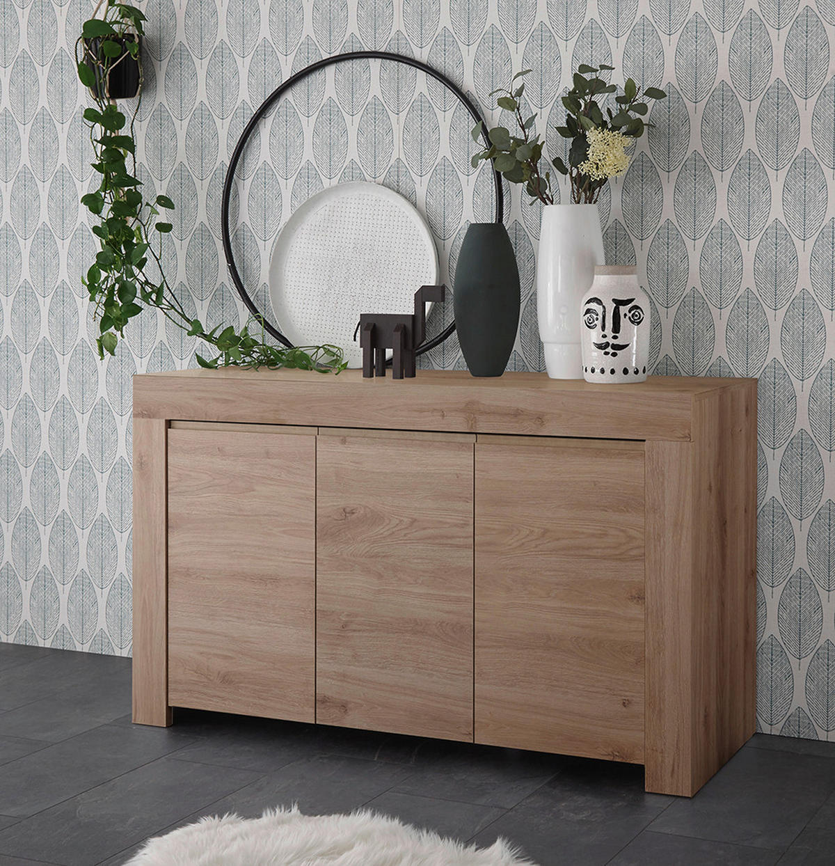 SIDEBOARD  in 138/81/42 cm  - Eichefarben, Design, Holzwerkstoff (138/81/42cm) - MID.YOU