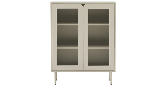 VITRINE  in Seidengrau  - Seidengrau, Design, Glas/Holzwerkstoff (80/103/35cm) - Xora