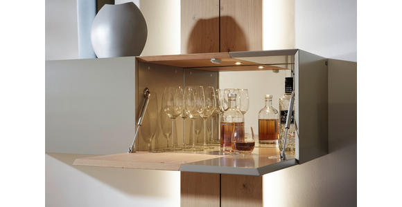 WOHNWAND in Taupe, Eichefarben 286/190/42 cm - Taupe/Eichefarben, Design, Holz/Holzwerkstoff (286/190/42cm) - Ambiente