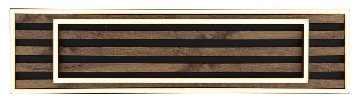 STROPNA LED-SVETILKA  WOODY /1750 lm/3000 K/230 V/ - črna/bela, Natur, kovina/umetna masa (80/20/6cm) - Globo