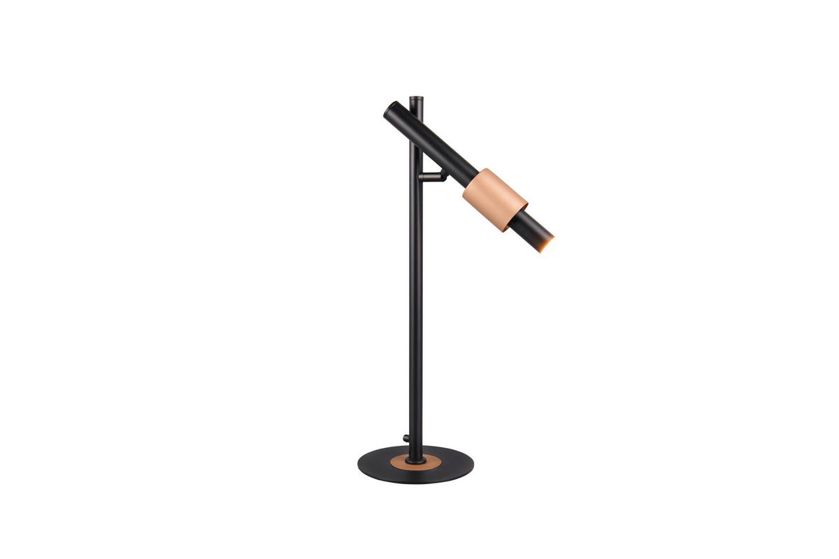LED-TISCHLEUCHTE - Schwarz/Braun, Basics, Metall (16/50cm) - Trio Leuchten