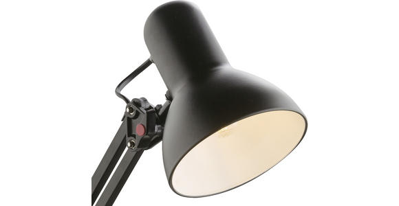 Tischlampe Erich Schwarz, Schwenkbar - Schwarz, KONVENTIONELL, Kunststoff/Metall (40/15/59cm) - Ombra