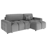 ECKSOFA Luki Grau Mikrofaser  - Schwarz/Grau, Design, Kunststoff/Textil (233/142cm) - Livetastic