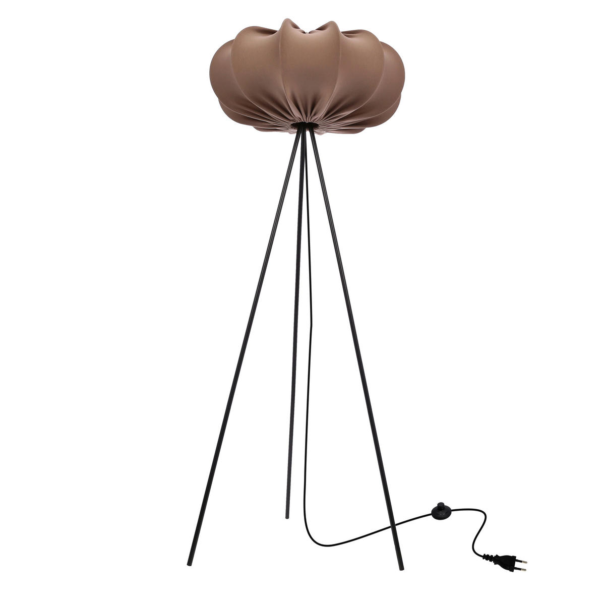 STEHLEUCHTE 52/52/147 cm    - Schwarz/Mokka, KONVENTIONELL, Kunststoff/Metall (52/52/147cm)