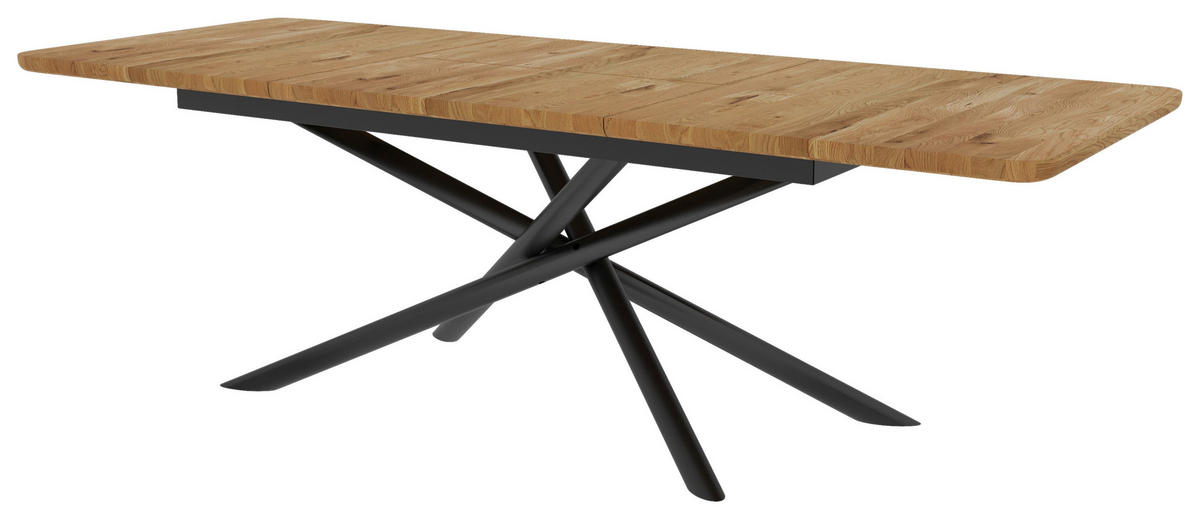 AUSZIEHTISCH in Holz 160 (240)/90/75 cm  - Wildeiche/Schwarz, Basics, Holz/Metall (160 (240)/90/75cm) - Linea Natura