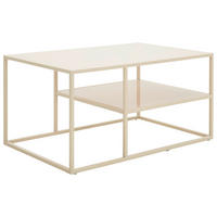 COUCHTISCH Kristallglas 90/60/45 cm rechteckig Creme  - Creme, Design, Glas/Metall (90/60/45cm) - Livetastic
