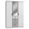 KLEIDERSCHRANK 3-türig Grau, Weiß  - Alufarben/Weiß, KONVENTIONELL, Glas/Holzwerkstoff (135/199/58cm) - Boxxx