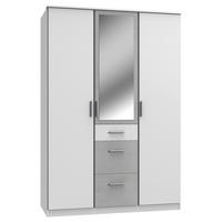 KLEIDERSCHRANK  in Grau, Weiß  - Alufarben/Weiß, KONVENTIONELL, Glas/Holzwerkstoff (135/199/58cm) - Carryhome