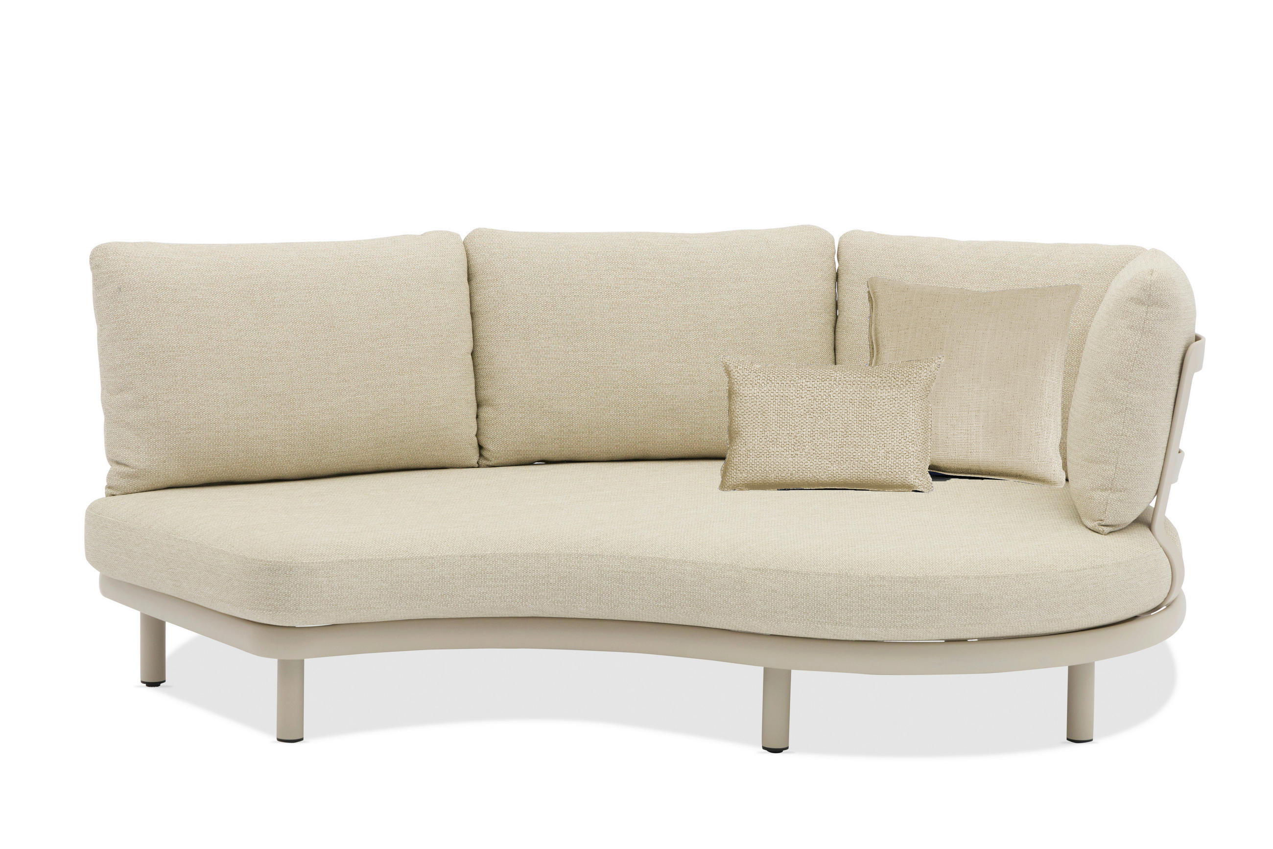 LOUNGESOFA  - Beige, Modern, Textil/Metall (189/85/155cm) - Zebra 