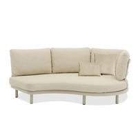 LOUNGESOFA  - Beige, Modern, Textil/Metall (189/85/155cm) - Zebra 